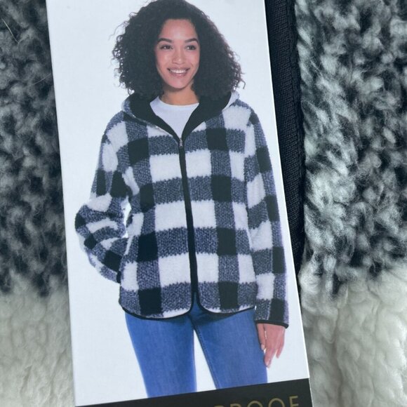 Weatherproof Womens Plaid Sherpa Jacket Full-Zip Reversible Size S NWT 1065 - Picture 5 of 9